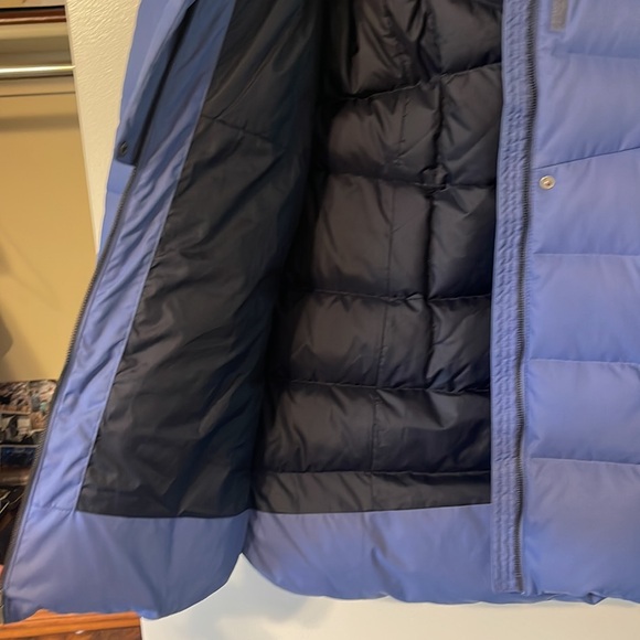 Columbia Down Hooded Long Jacket, Puffer Coat Size XS Powder Blue - Picture 5 of 6